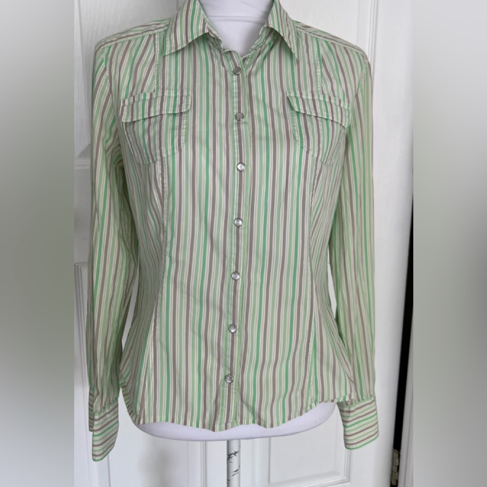 Elie Tahari Long Sleeve Button Down Blouse- Size Medium